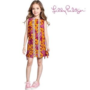 Lilly Pulitzer Original All Over Print Shift Dress Pink Elephant Peach Hibiscus